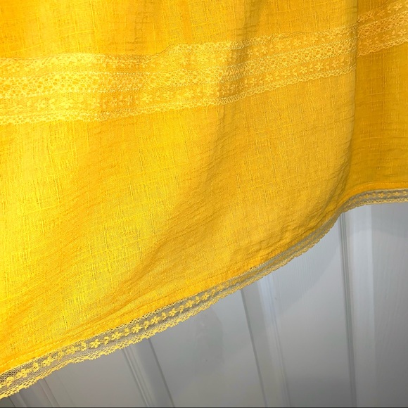 Chelsea & Violet Boho Mustard Yellow Dress Lace S - Picture 5 of 10